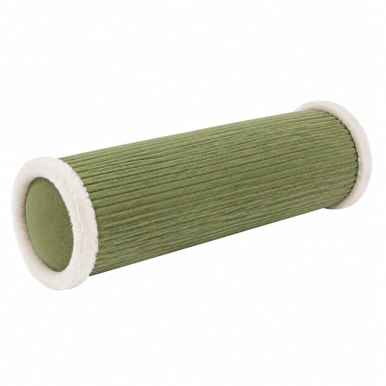 Nackenrolle 20 cm x 50 cm aus Cordstoff Grün mit weichem Rand