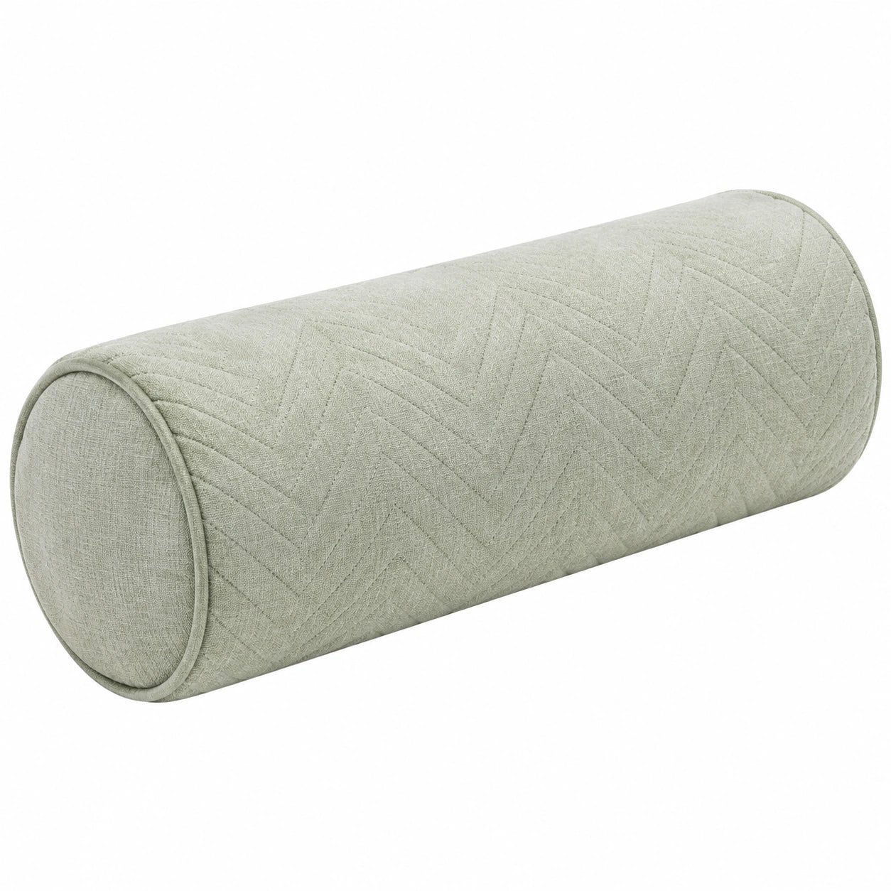Nackenrolle 20 x 60 cm Textil Salbeigrün mit Steppmuster