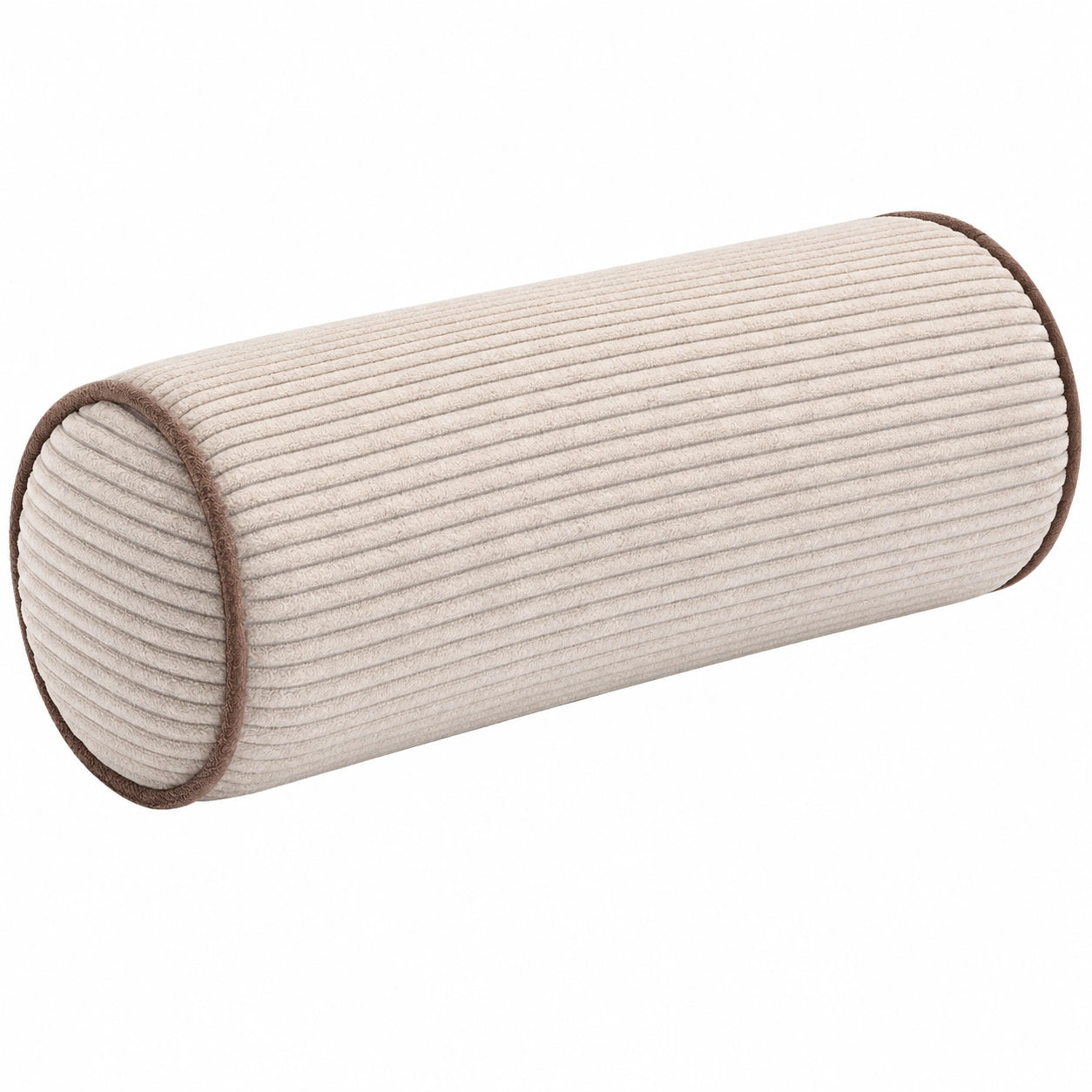 Nackenrolle 20 x 50 cm aus Cordstoff Beige Braun - zylindrisches Stützkissen