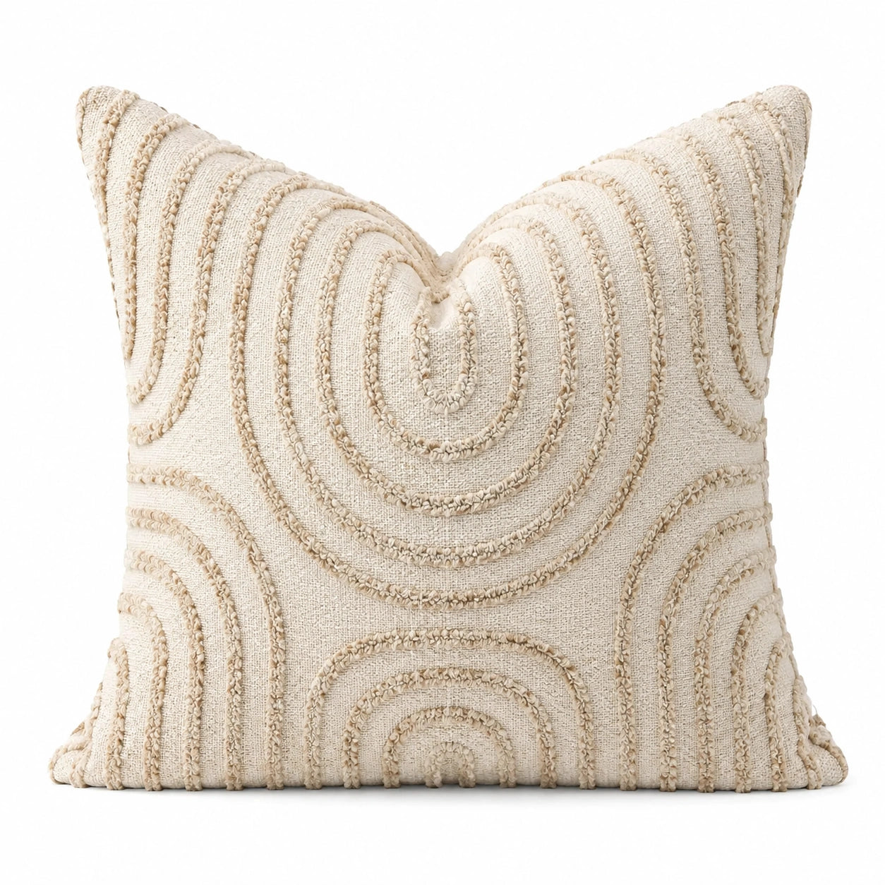 Dekokissen 45 x 45 cm Textil Creme mit Strukturmuster für Wohnräume