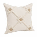Dekokissen 45 cm x 45 cm Baumwolle Creme Beige mit Strukturmuster