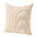 Dekokissen 45 x 45 cm Baumwolle Creme strukturiert mit Bogenmuster