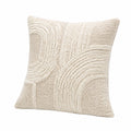 Dekokissen 45 x 45 cm Creme Textil mit Strukturmuster für Wohnraum
