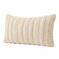 Dekokissen 50 x 30 cm Creme Textil mit Strukturmuster