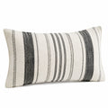 Rechteckiges Zierkissen 50 x 30 cm Webstoff Creme Schwarz Gestreift