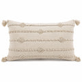Dekokissen 50 x 40 cm Beige Textil mit Quasten im Boho-Stil