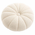 Rundes Zierkissen 45 cm Creme Bouclé-Optik weich strukturiert