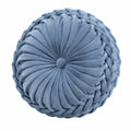 Rundes Zierkissen 45 cm Samt Blau geflochtene Dekoration